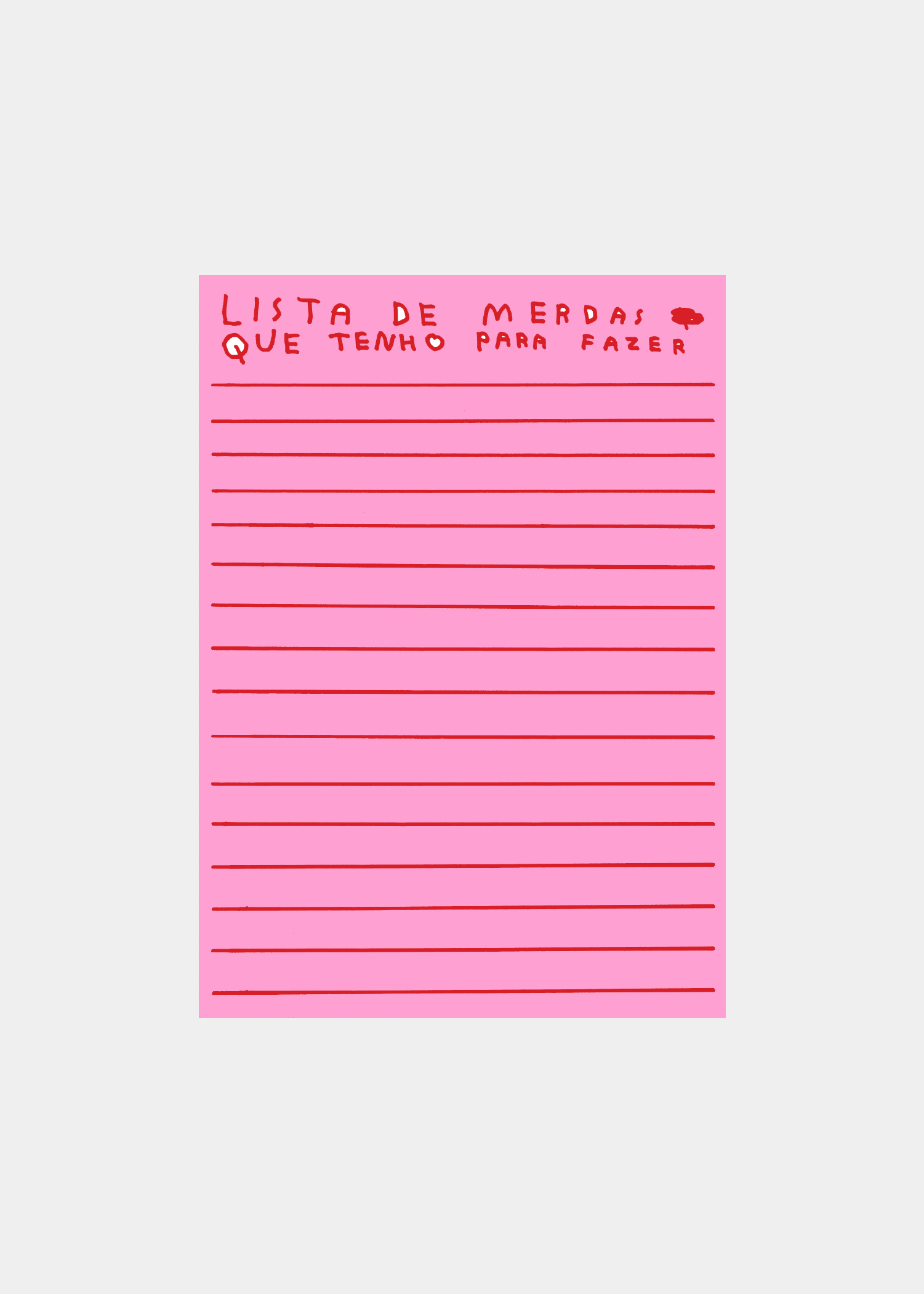 LISTA DE MERDAS QUE TENHO PARA FAZER