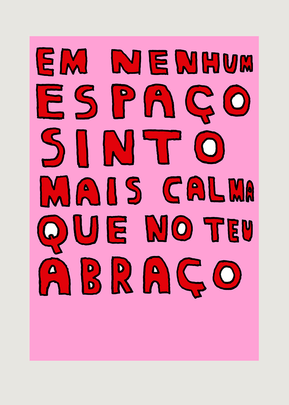 EM NENHUM ESPAÇO SINTO MAIS CALMA